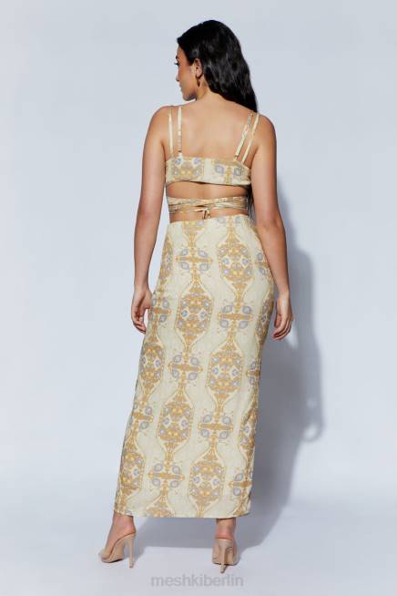 Kleidung Meshki Ramona funktionelles Wickel-Crop-Top persischer Druck 2F8B1127