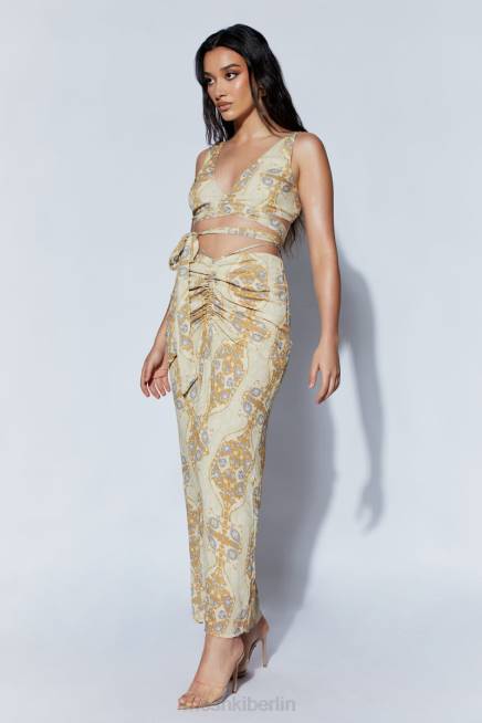 Kleidung Meshki Ramona funktionelles Wickel-Crop-Top persischer Druck 2F8B1127