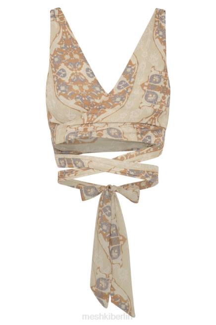 Kleidung Meshki Ramona funktionelles Wickel-Crop-Top persischer Druck 2F8B1127