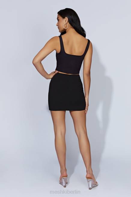 Kleidung Meshki Sara-Crop-Top mit eckigem Ausschnitt Schwarz 2F8B1167