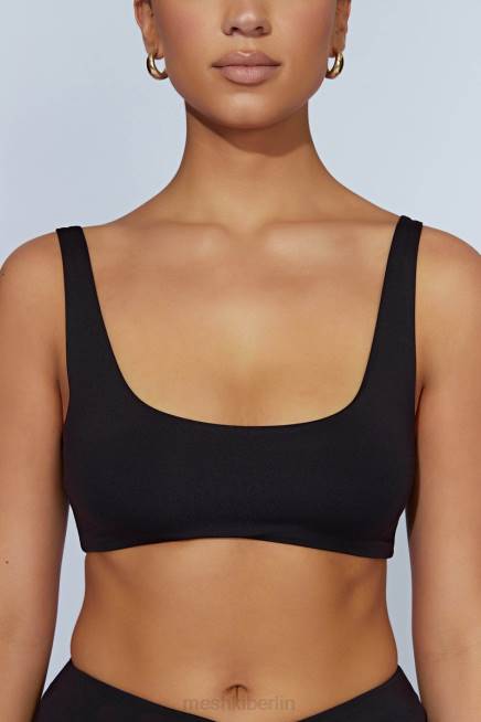 Kleidung Meshki Super-Crop-Top von Jemma mit U-Ausschnitt Schwarz 2F8B919