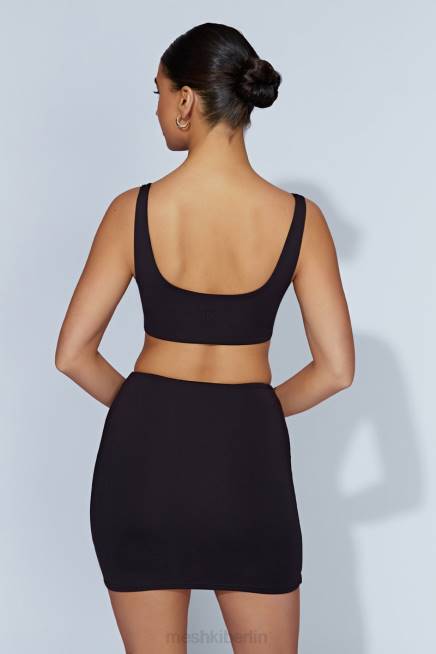 Kleidung Meshki Super-Crop-Top von Jemma mit U-Ausschnitt Schwarz 2F8B919