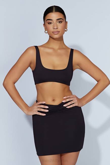 Kleidung Meshki Super-Crop-Top von Jemma mit U-Ausschnitt Schwarz 2F8B919