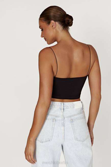 Kleidung Meshki Yvonne Cami Crop Top Schwarz 2F8B939