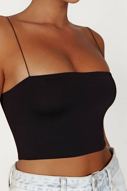 Kleidung Meshki Yvonne Cami Crop Top Schwarz 2F8B939