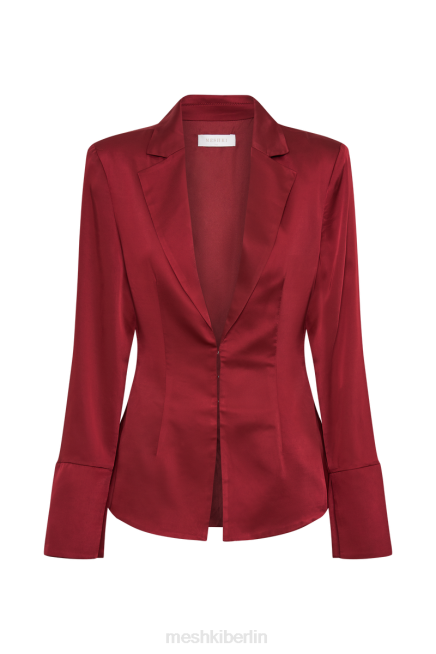 Kleidung Meshki Hartley-Hemd aus Satin mit Kragen Beere 2F8B762