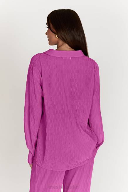 Kleidung Meshki Karla Wave-Falten-Oversize-Hemd Rosa 2F8B1057