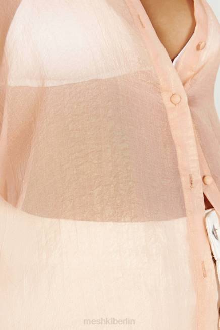 Kleidung Meshki Molly übergroßes, transparentes, schillerndes Hemd Pfirsich 2F8B1101