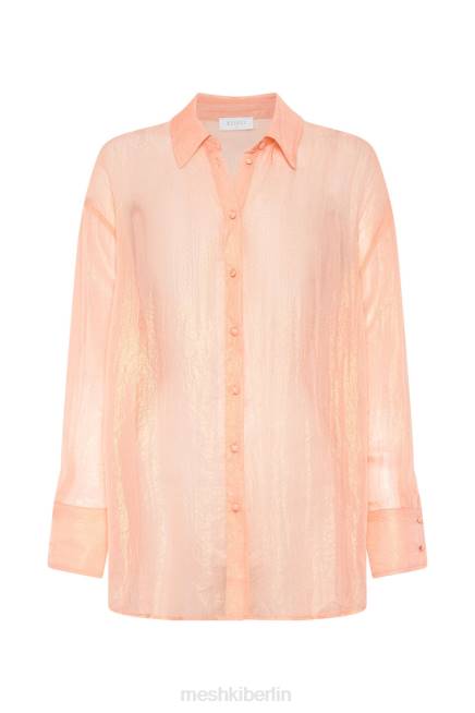 Kleidung Meshki Molly übergroßes, transparentes, schillerndes Hemd Pfirsich 2F8B1101