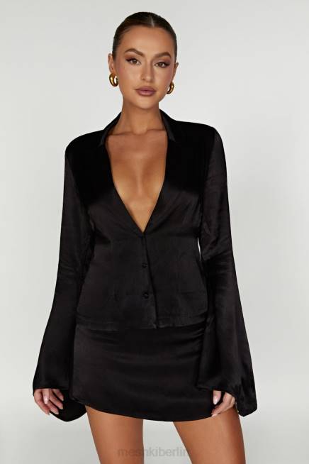 Kleidung Meshki Noa-Langarmhemd mit Kragen Schwarz 2F8B898