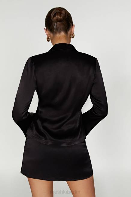 Kleidung Meshki Noa-Langarmhemd mit Kragen Schwarz 2F8B898