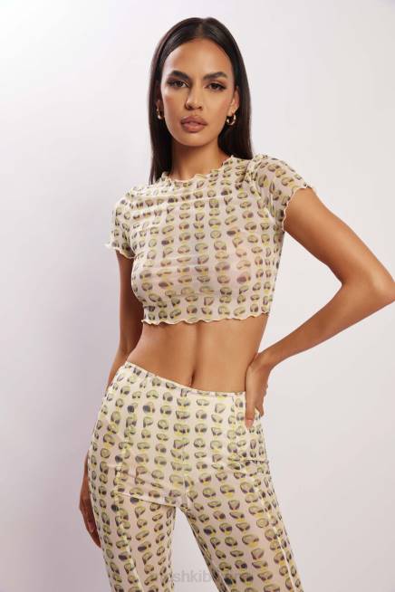 Kleidung Meshki Nora Mesh-Crop-T-Shirt Alien-Druck 2F8B1138