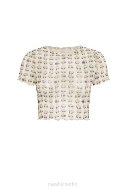 Kleidung Meshki Nora Mesh-Crop-T-Shirt Alien-Druck 2F8B1138
