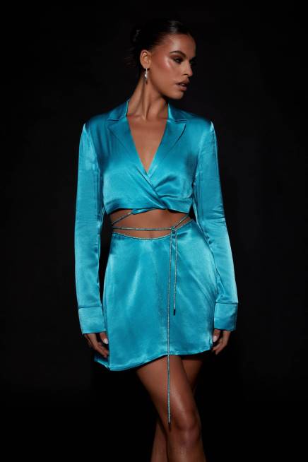 Kleidung Meshki Talulah Diamant-Seilhemd Cyan-Blau 2F8B1104