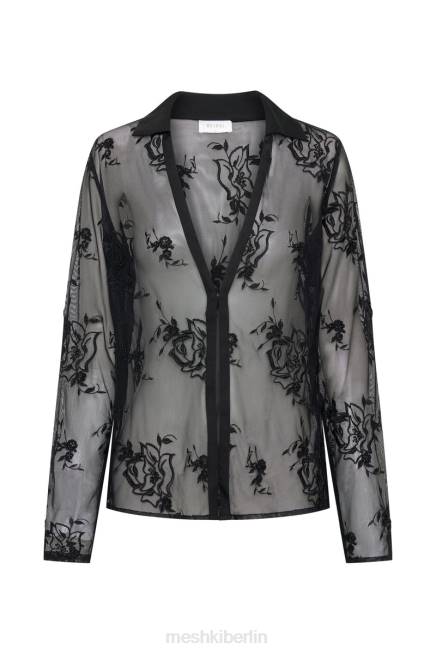 Kleidung Meshki Vivica besticktes Netzhemd Schwarz 2F8B991