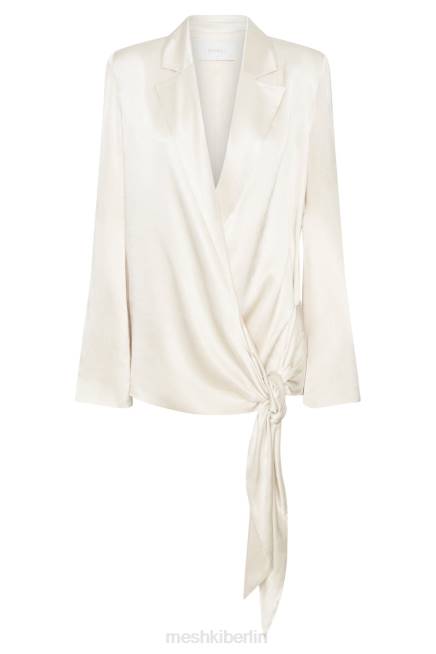 Kleidung Meshki Blazerjacke aus Aspyn-Satin Elfenbein 2F8B1653