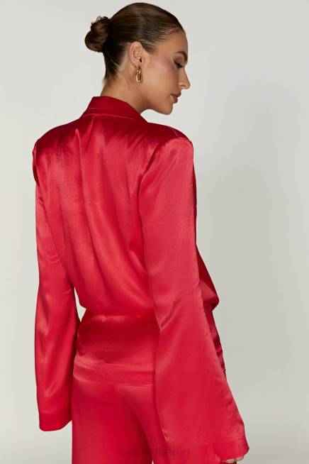 Kleidung Meshki Blazerjacke aus Aspyn-Satin Rot 2F8B1655