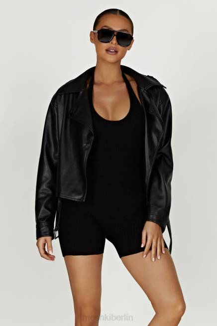 Kleidung Meshki Kirby Kunstlederjacke Schwarz 2F8B1633