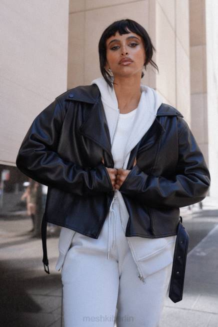 Kleidung Meshki Kirby Kunstlederjacke Schwarz 2F8B1633