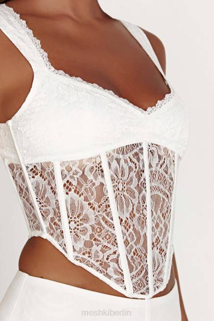 Kleidung Meshki Aisha-Spitzenkorsettoberteil Weiß 2F8B886