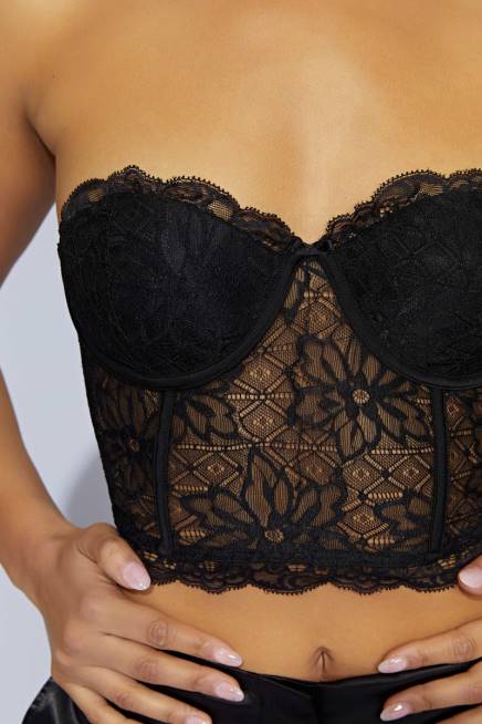 Kleidung Meshki Alessandra Spitzenkorsett Schwarz 2F8B1083