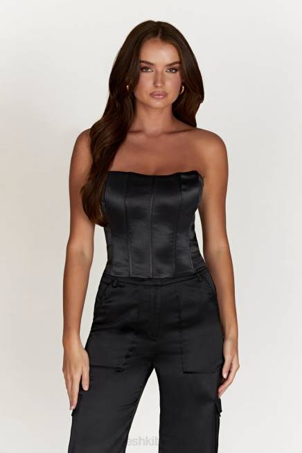 Kleidung Meshki Amaya-Korsettoberteil mit Schnürung Schwarz 2F8B995
