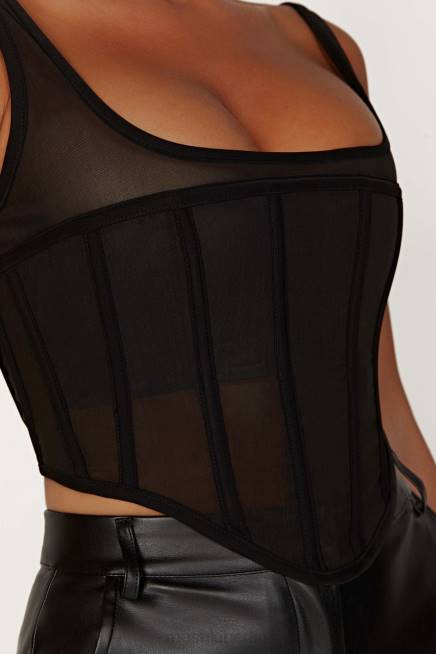 Kleidung Meshki Delaney Korsett Bustier Schwarz 2F8B875