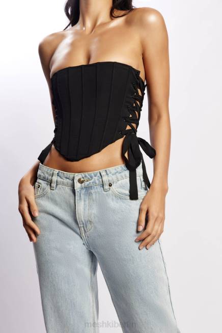 Kleidung Meshki Elizabeth trägerloses Korsett-Oberteil Schwarz 2F8B1119