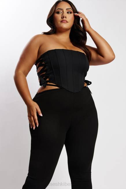 Kleidung Meshki Elizabeth trägerloses Korsett-Oberteil Schwarz 2F8B1119