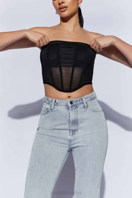 Kleidung Meshki Helen trägerloses Korsett-Bustier Schwarz 2F8B1035