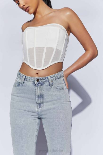 Kleidung Meshki Helen trägerloses Korsett-Bustier Weiß 2F8B1031