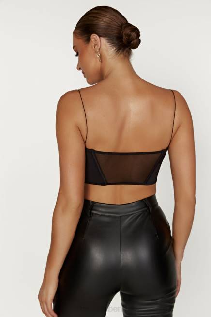 Kleidung Meshki Jada Mesh-Korsett-Bustier Schwarz 2F8B993