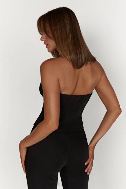 Kleidung Meshki Janayia spitzes Korsett-Oberteil Schwarz 2F8B854