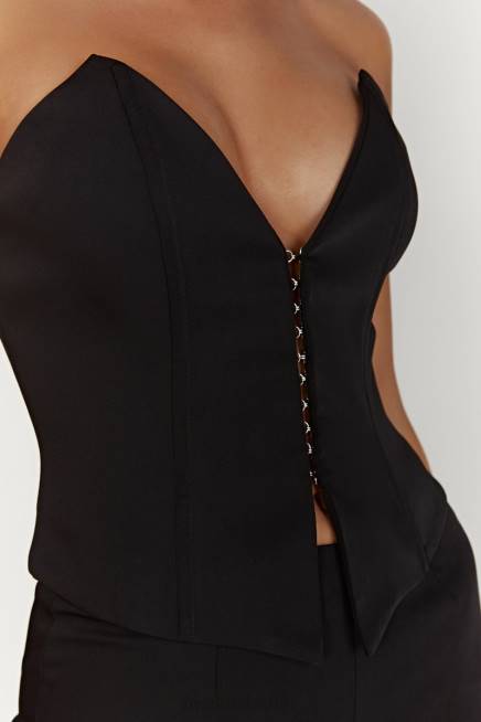Kleidung Meshki Janayia spitzes Korsett-Oberteil Schwarz 2F8B854