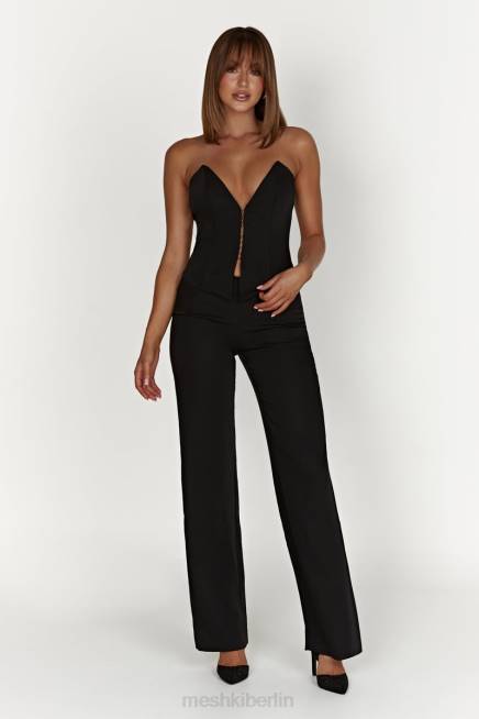 Kleidung Meshki Janayia spitzes Korsett-Oberteil Schwarz 2F8B854