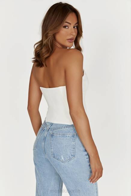 Kleidung Meshki Janayia spitzes Korsett-Oberteil Weiß 2F8B820