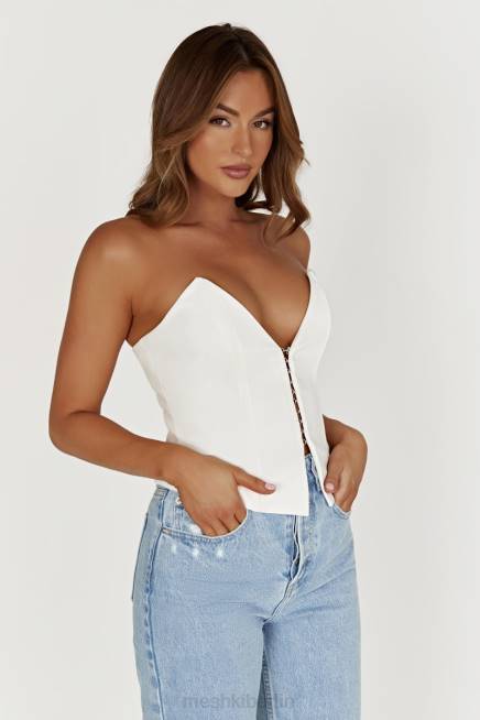 Kleidung Meshki Janayia spitzes Korsett-Oberteil Weiß 2F8B820