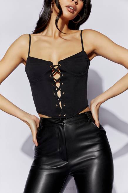 Kleidung Meshki Janice langes Korsett-Oberteil Schwarz 2F8B1051