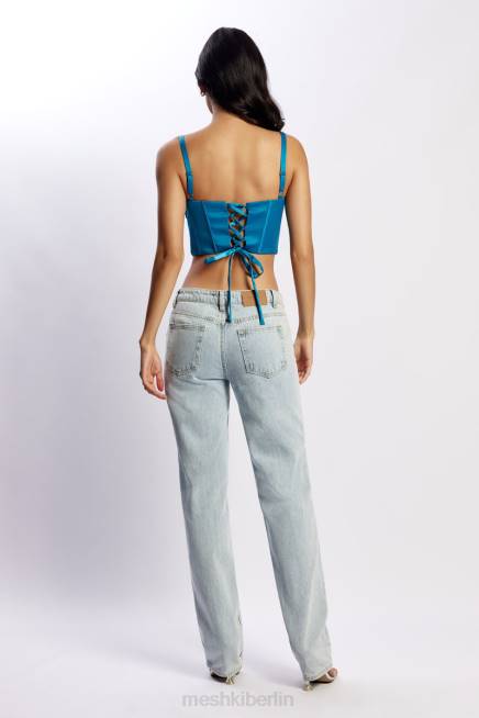 Kleidung Meshki Kristy gerafftes Bustier-Korsett-Oberteil Marineblau 2F8B975