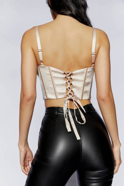 Kleidung Meshki Kristy gerafftes Bustier-Korsett-Oberteil Sekt 2F8B1085