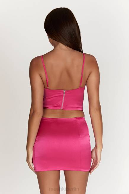 Kleidung Meshki Langes Korsettoberteil von Desirie Fuchsie 2F8B997