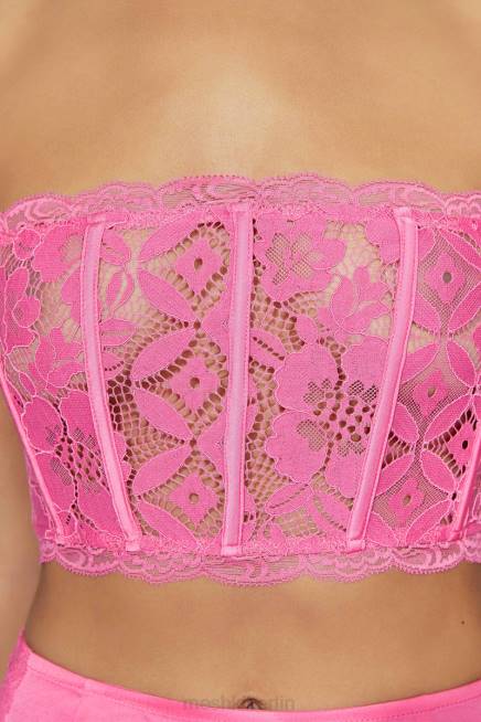 Kleidung Meshki Oberteil aus Bellamy-Muschelspitze Kaugummirosa 2F8B1019