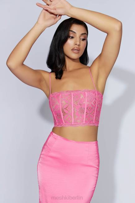 Kleidung Meshki Oberteil aus Bellamy-Muschelspitze Kaugummirosa 2F8B1019