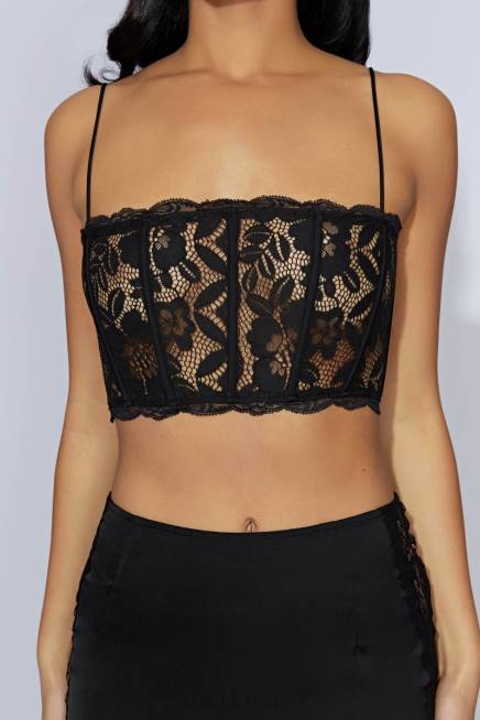 Kleidung Meshki Oberteil aus Bellamy-Muschelspitze Schwarz 2F8B1016