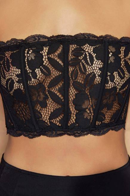 Kleidung Meshki Oberteil aus Bellamy-Muschelspitze Schwarz 2F8B1016
