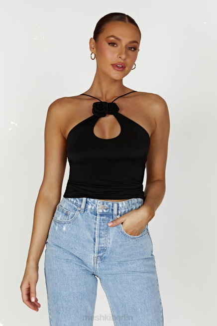Kleidung Meshki Adeline Rose Neckholder-Top Schwarz 2F8B857