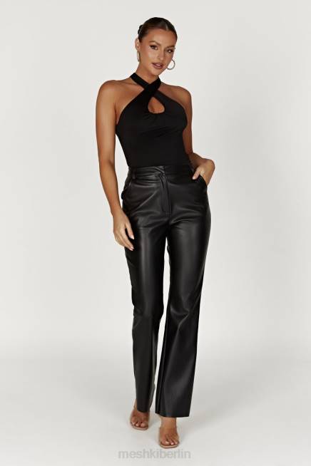 Kleidung Meshki Ailsa Schlüsselloch-Neckholder-Top Schwarz 2F8B944