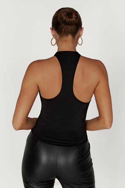 Kleidung Meshki Ailsa Schlüsselloch-Neckholder-Top Schwarz 2F8B944