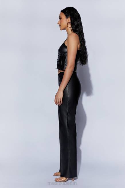 Kleidung Meshki Alaia Schnür-Korsett-Pu-Oberteil Schwarz 2F8B1095