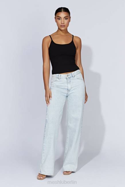 Kleidung Meshki Alexis geripptes Cami-Longline-Oberteil Schwarz 2F8B1146